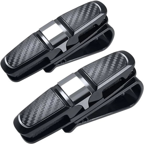 Set da montatura per occhiali da sole per auto, con supporto per biglietti - nero