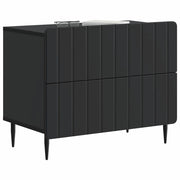 Comodino | Armadio da Notte | Mobiletto da notte Nero 62 x 34,5 x 49,5 cm Legno ingegnerizzato