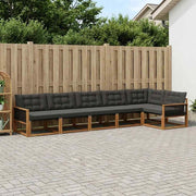 Set di divani da esterno 6 pz Naturale e Nero 3381456