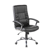 Sedia da ufficio Alberica, Poltrona direzionale con braccioli, Sedia ergonomica da ufficio, 69x64h106/116 cm, Nero