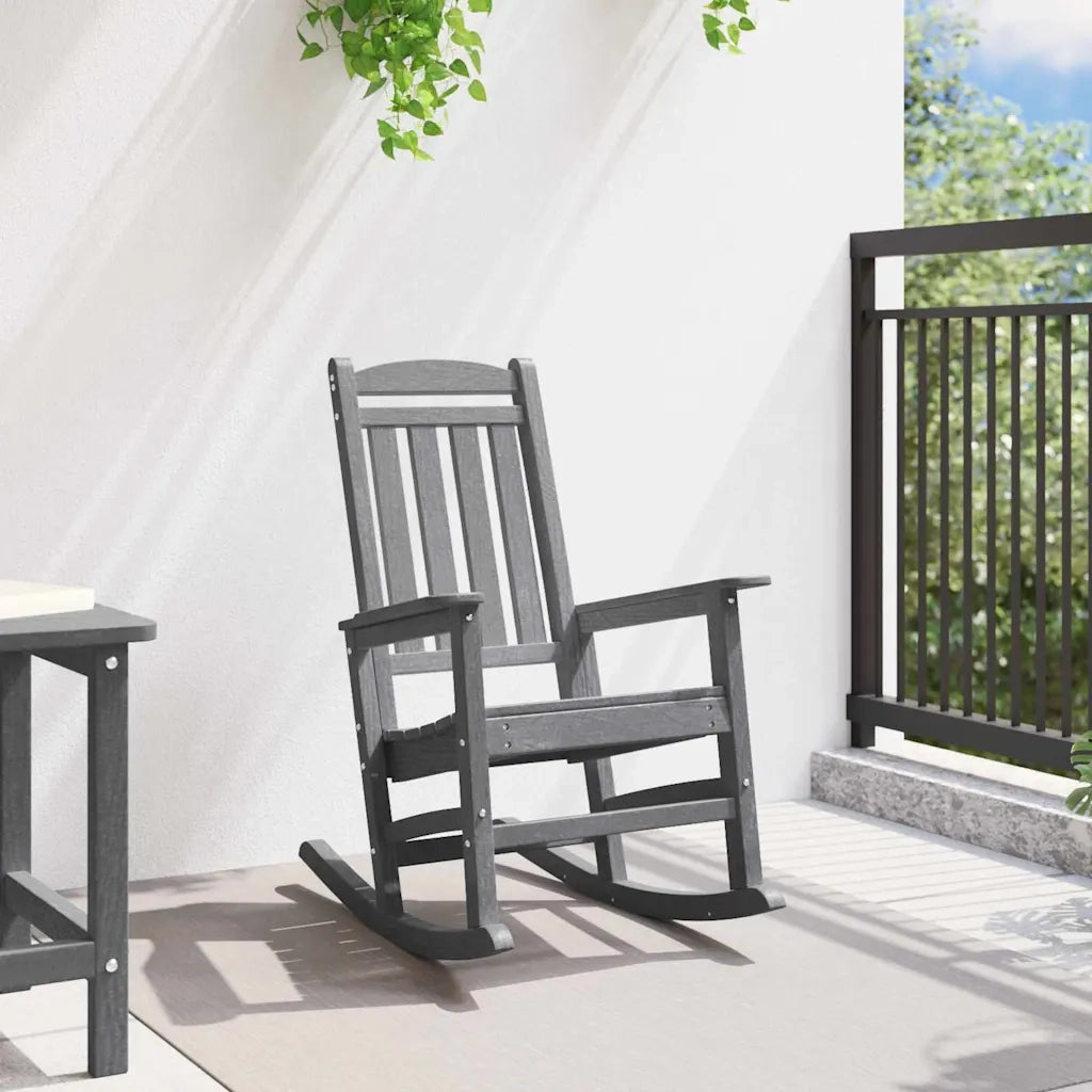Sedia a dondolo da giardino Grigio chiaro 92 x 70 x 108cm HDPE 42006616