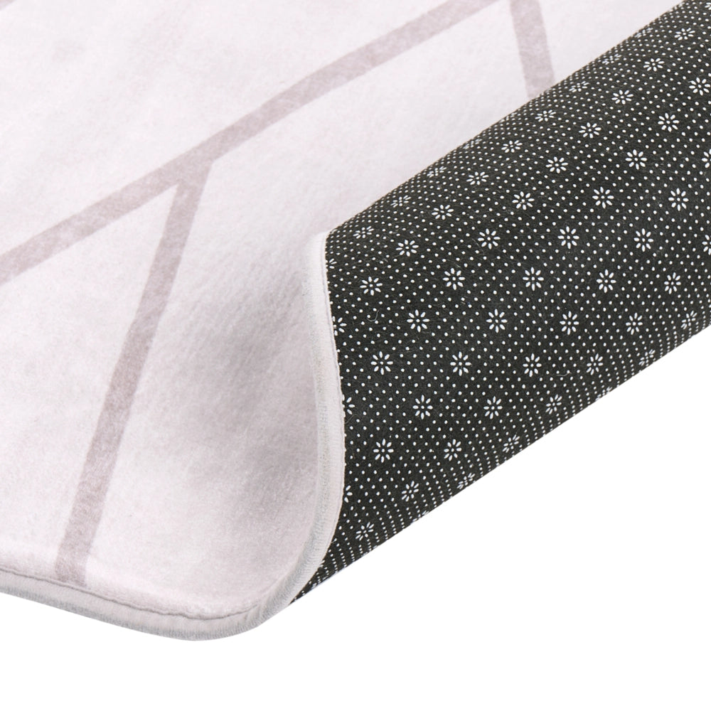 Tappeto beige chiaro in tessuto 160 x 230 cm Motivo geometrico moderno Soggiorno Camera da letto Per riscaldamento a pavimento Fondo antiscivolo