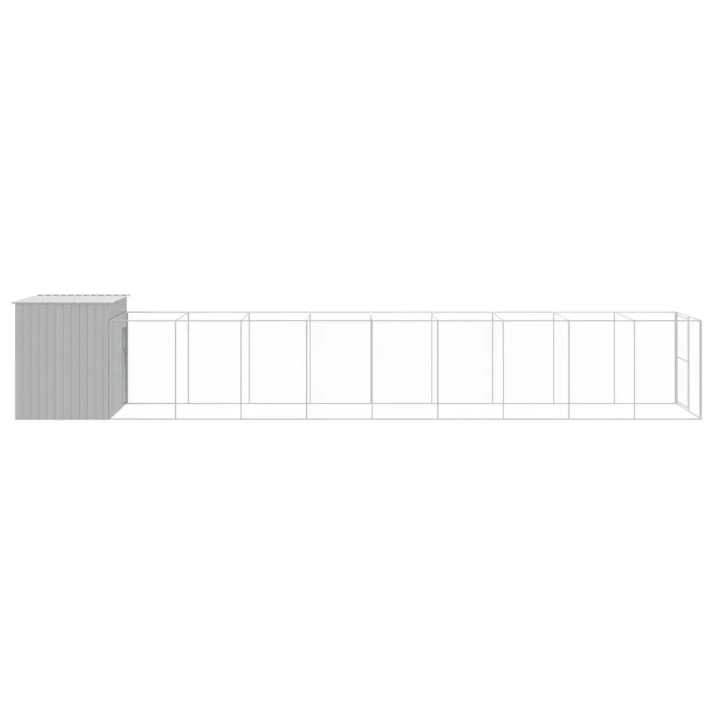 Casetta Cani Corsa Grigio Chiaro 214x1069x181cm Acciaio Zincato