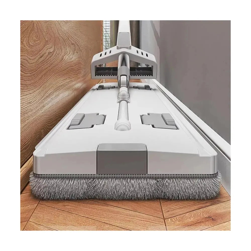Trade Shop - Mocio Piatto Girevole A 360° Per Pulizia Lava Pavimenti Strizzatore Manico Regolabile -