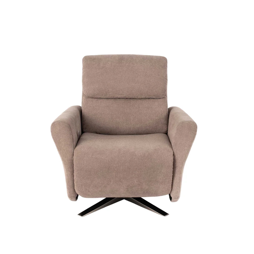 Poltrona reclinabile relax manuale con poggiapiedi Roberta beige | Duzzle
