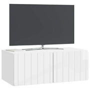 Mobile TV da Muro | Armadietto TV | Mobile Porta TV Bianco Lucido 78,5 x 41 x 30 cm