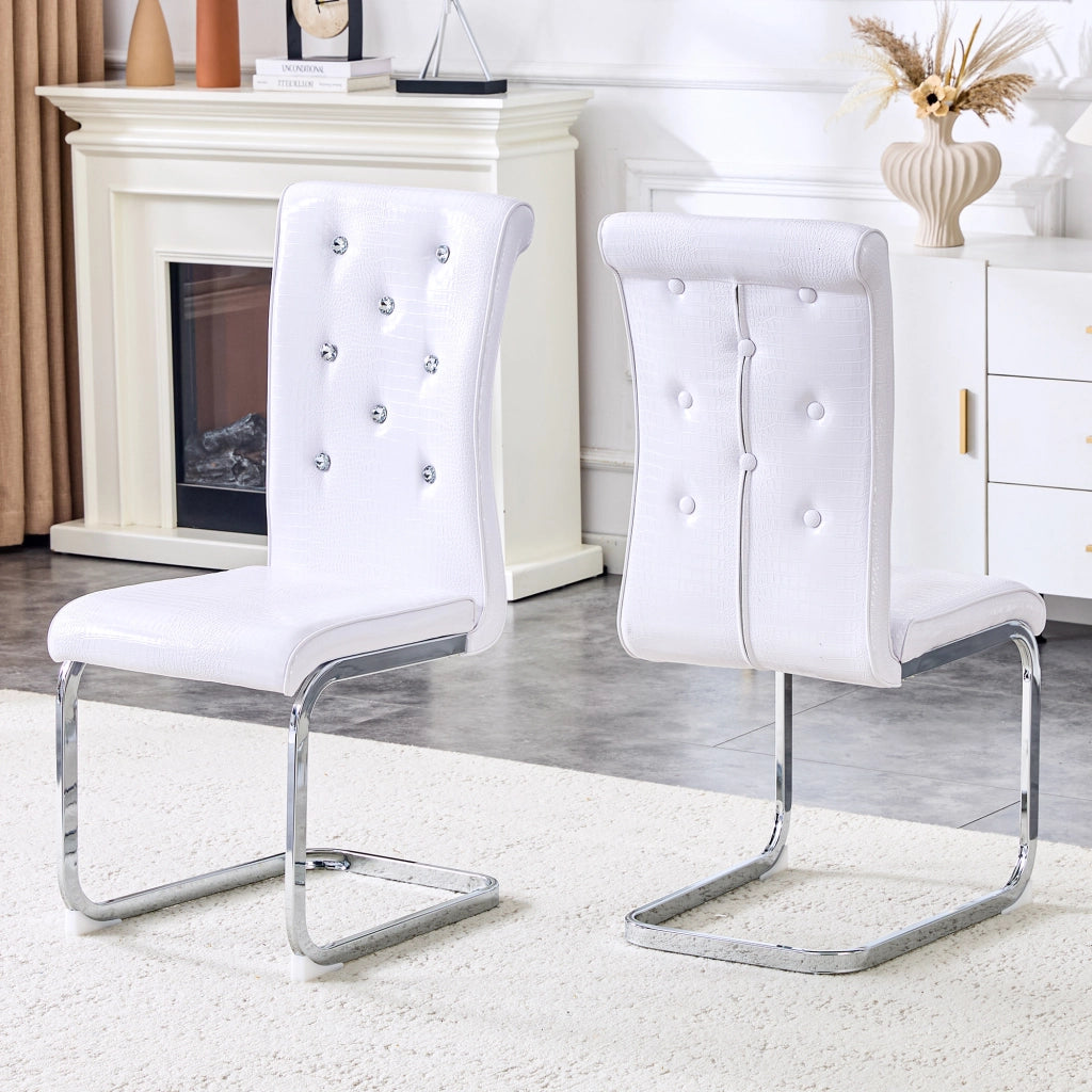 SEDIA da pranzo in PVC bianco e metallo cromato 75,5x46,5x44 cm