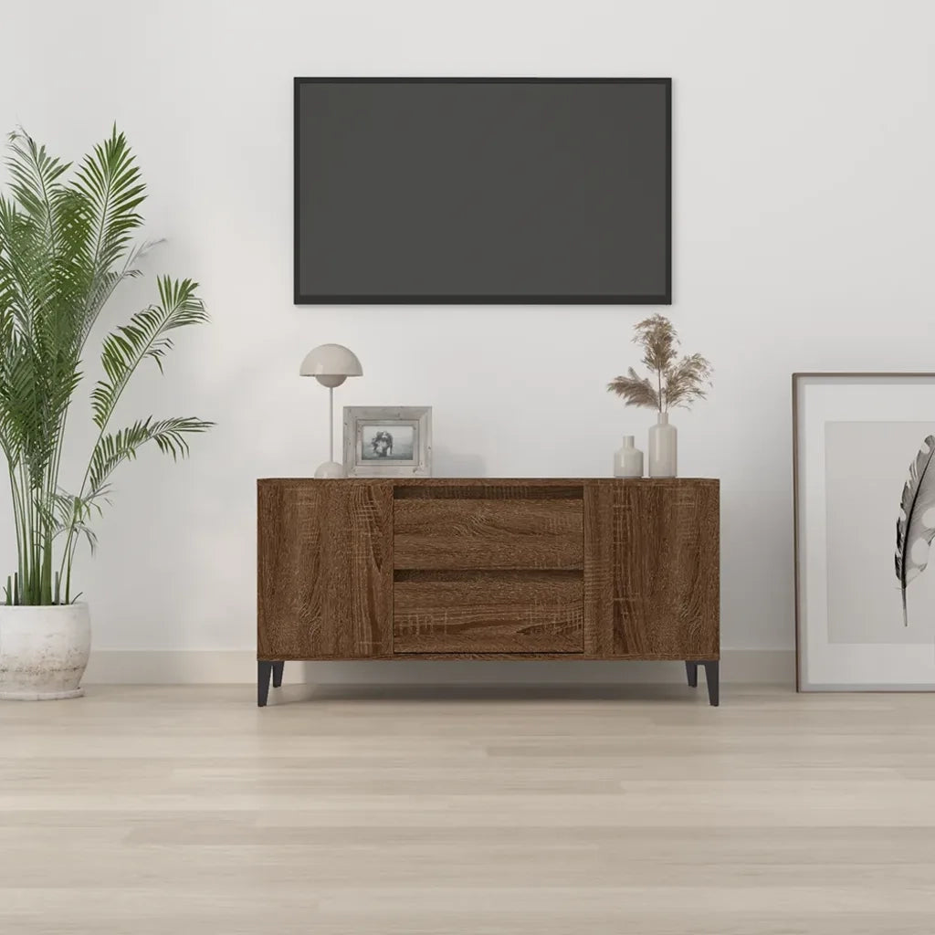 Mobile Porta TV Rovere Marrone 102x44,5x50 cm Legno Multistrato cod mxl 26786
