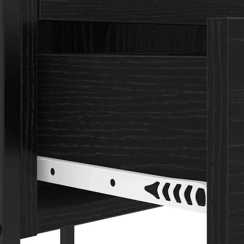 Comodino | Armadio da Notte | Mobiletto da notte Rovere Nero 42 x 41 x 61 cm Legno multistrato