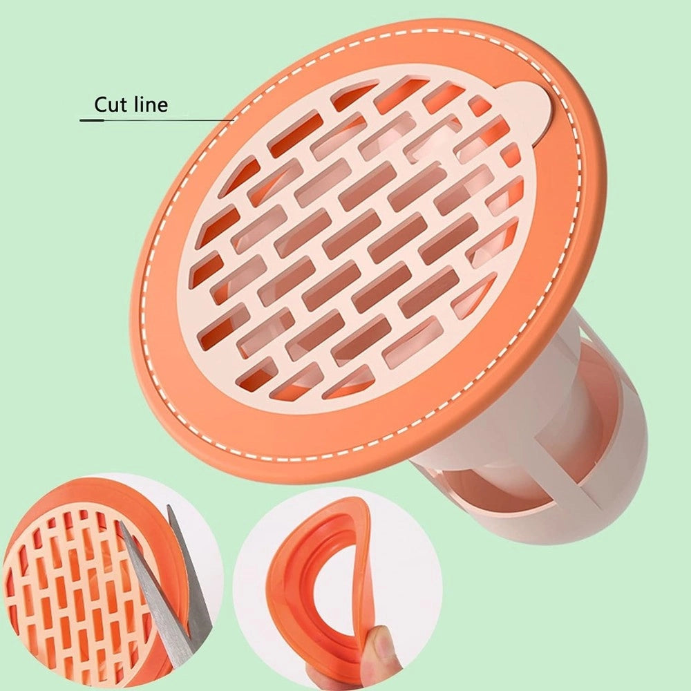 Trade Shop - Set 5pz Nucleo Scarico A Pavimento Antiodore Silicone Per Bagno Cucina Lavatrice -