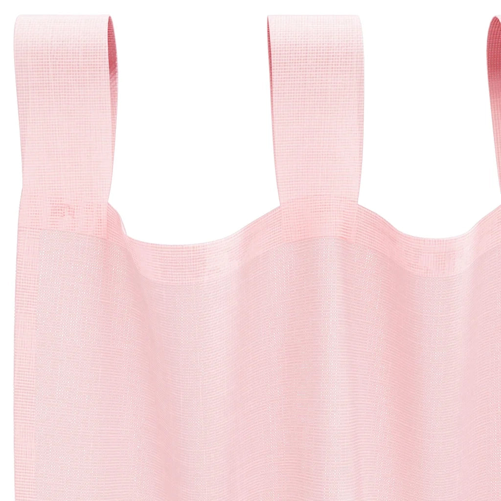 Tende in Voile con Passanti 2 pz Rosa Chiaro 140x140 cm 4102276