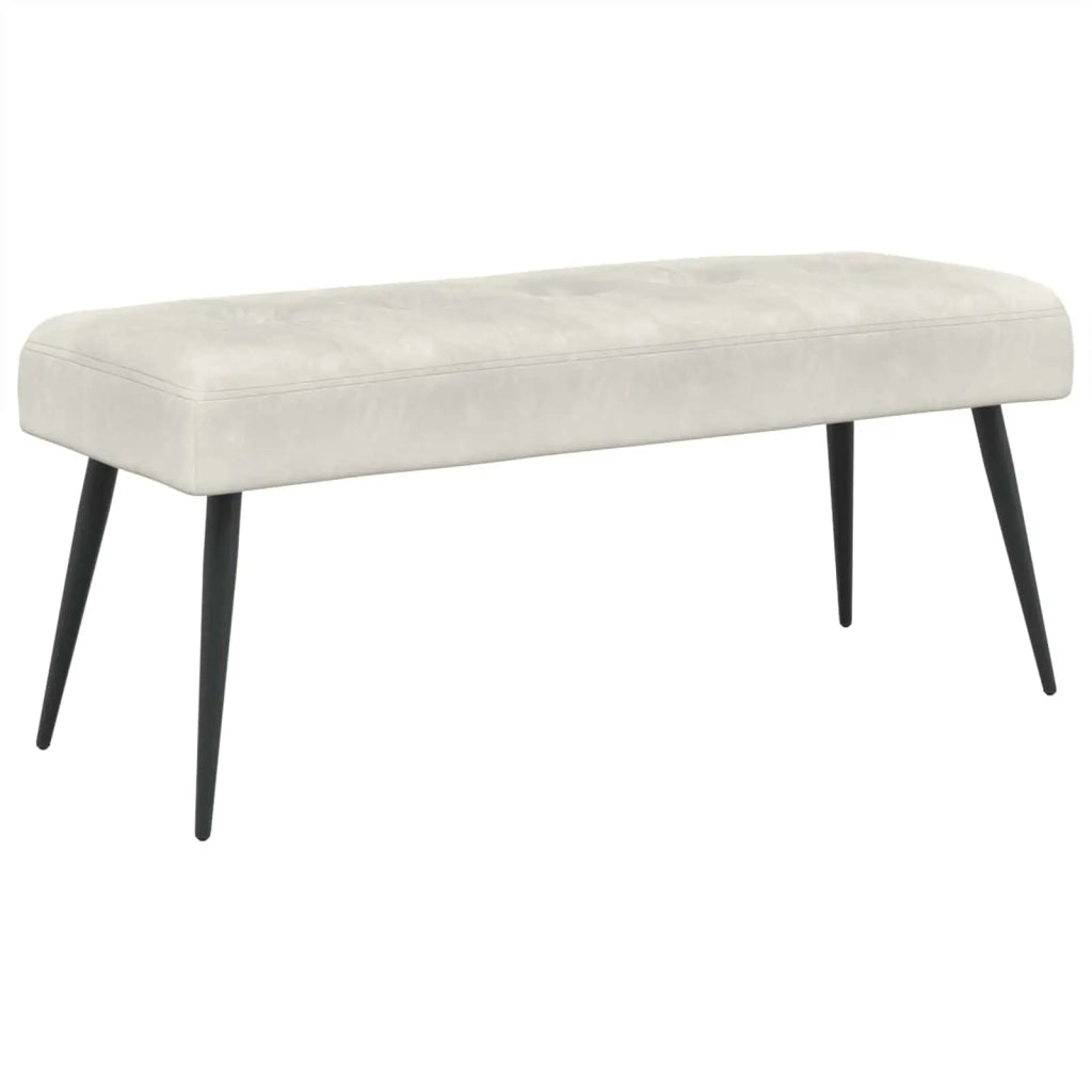 Panchina con bottoni imbottiti Crema 110 x 40 x 46 cm Velluto 42038537