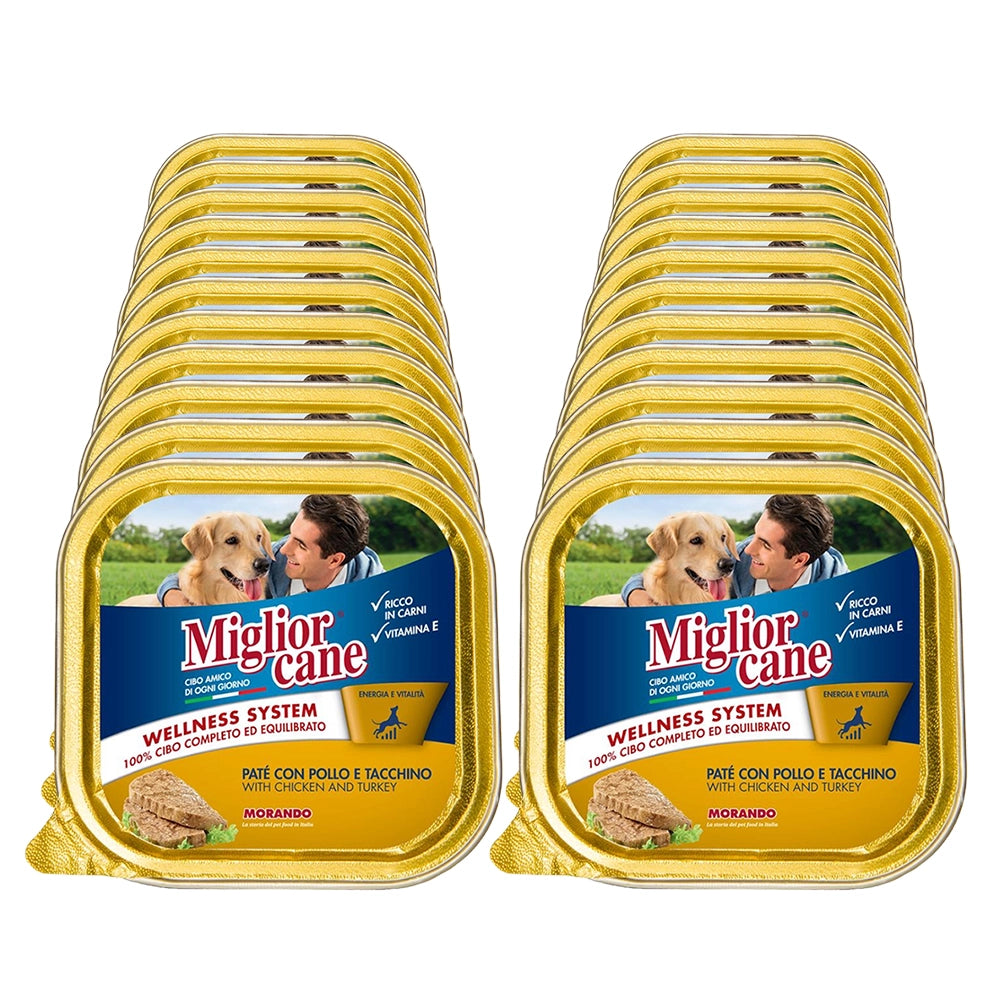 MIGLIOR CANE PATE' CON POLLO E TACCHINO 150 GRAMMI 22 CONFEZIONI