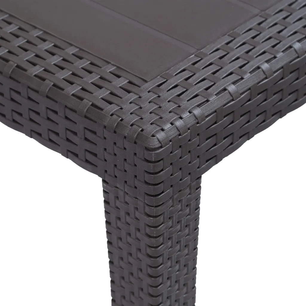 Tavolo da Giardino Marrone 79x79x72 cm in Plastica Stile Rattan cod mxl 52736