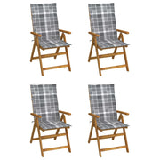 Sedie da Giardino Reclinabili 4 pz con Cuscini Massello Acacia cod mxl 75558