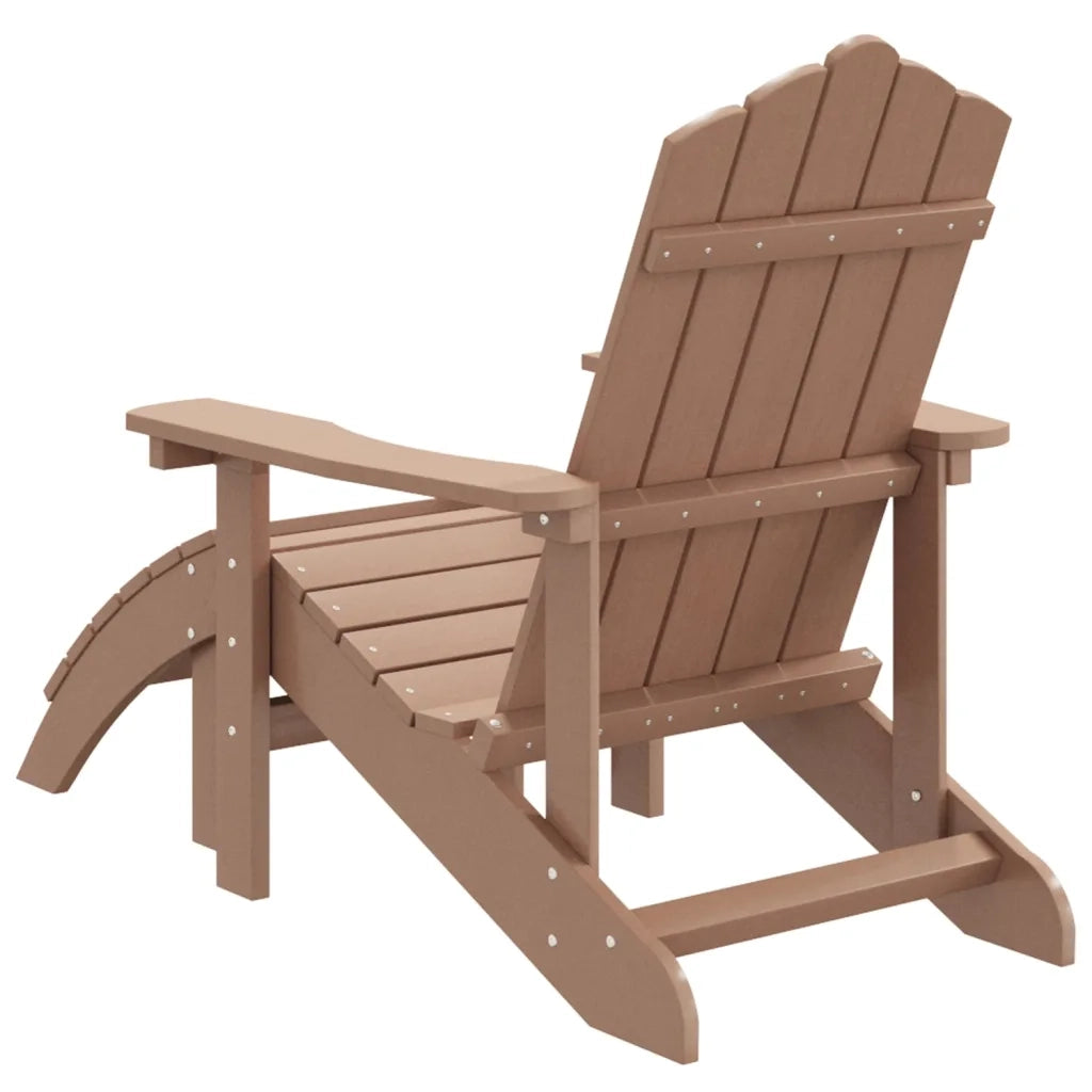Sedia da Giardino Adirondack con Poggiapiedi Marrone HDPE cod mxl 16629