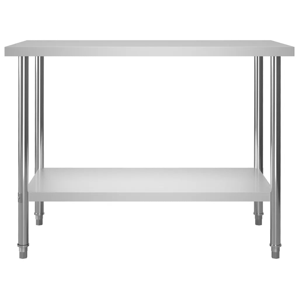Tavolo Lavoro Cucina con Mensola-Piano di Lavoro Cucina 120x60x150 cm in Acciaio Inox 421587