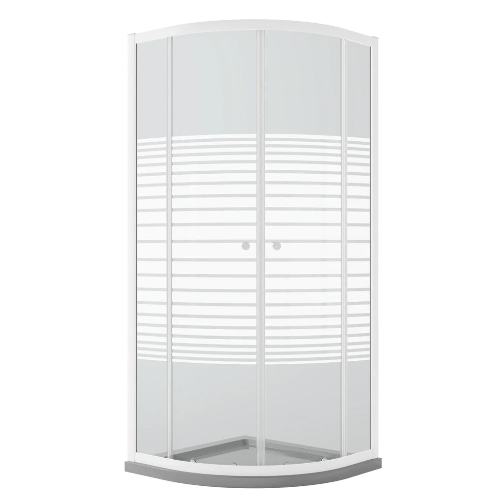 Box Doccia Bianco Semicircolare 70x90 CM H185 Vetro Serigrafato mod. Blanc