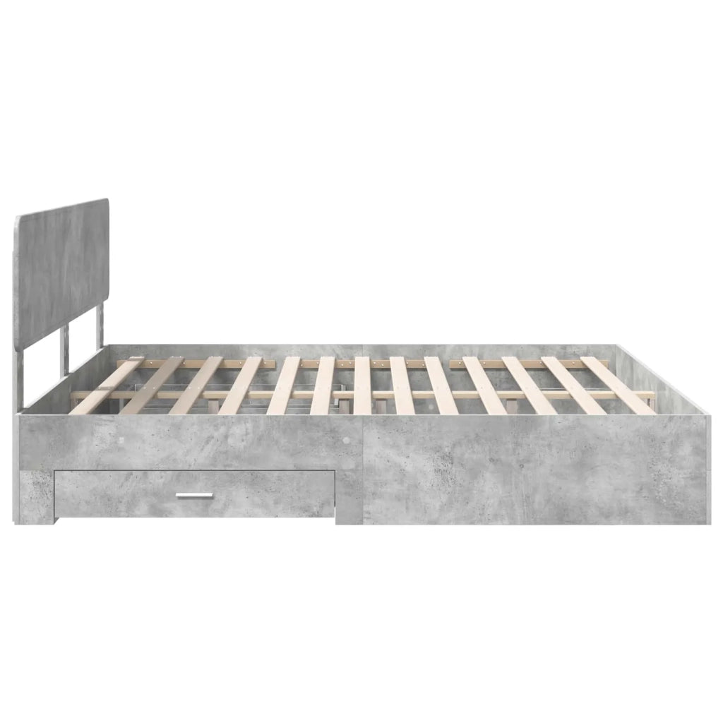 Struttura del letto con testiera Grigio cemento 200 x 200 cm 3412335