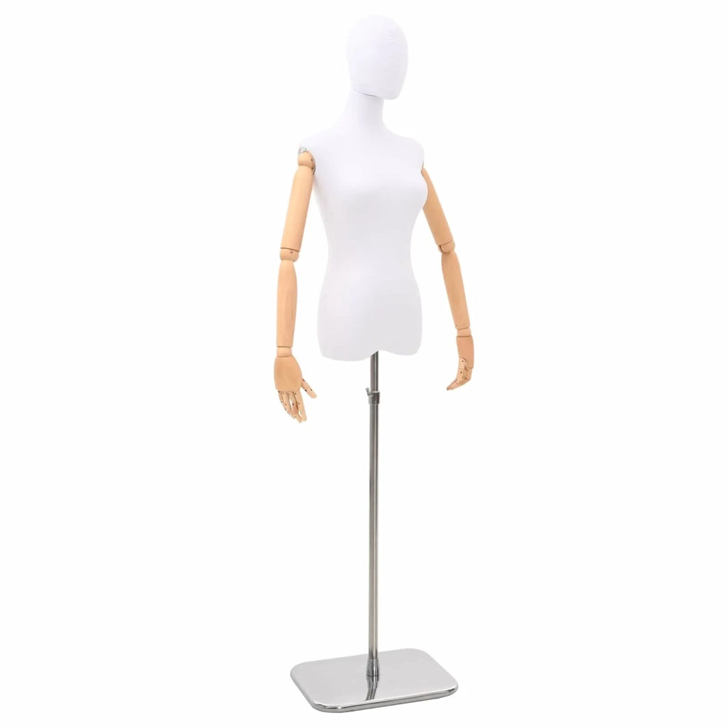 Manichino Regolabile 165-213 cm con Base Femmina PP Bianco 42041699