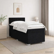 Letto con Box Spring, Materasso e LED Nero 90 x 200 cm Tessuto 3451863