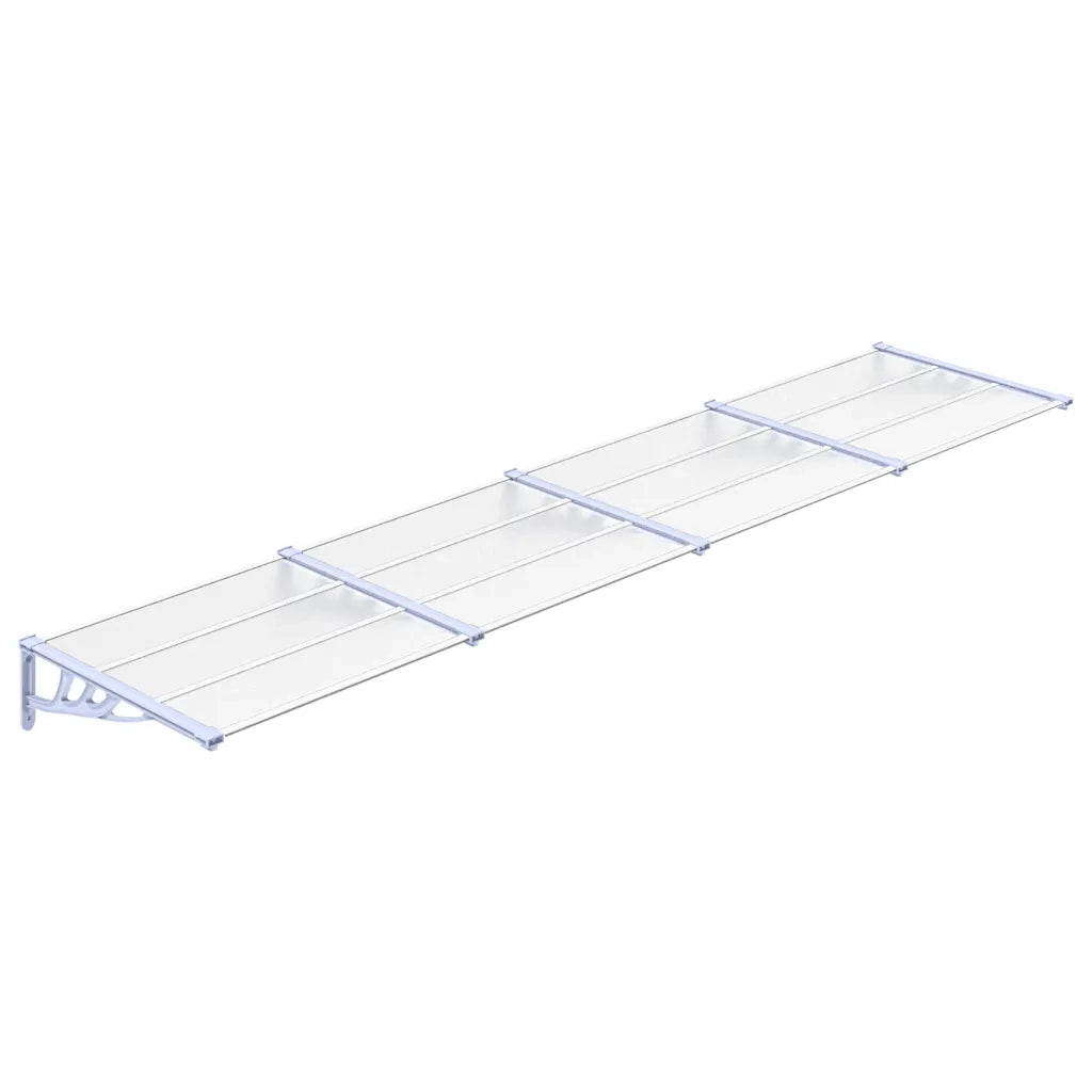 Tettoia per Porta Grigio e Trasparente 396x90 cm Policarbonato CFW9935240