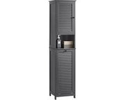 Mobili da Bagno - Organizzatore di Cassetta - Scopa - MDF e Legno - Montaggio alla Parete - 40 cm x 170 cm x 37 cm