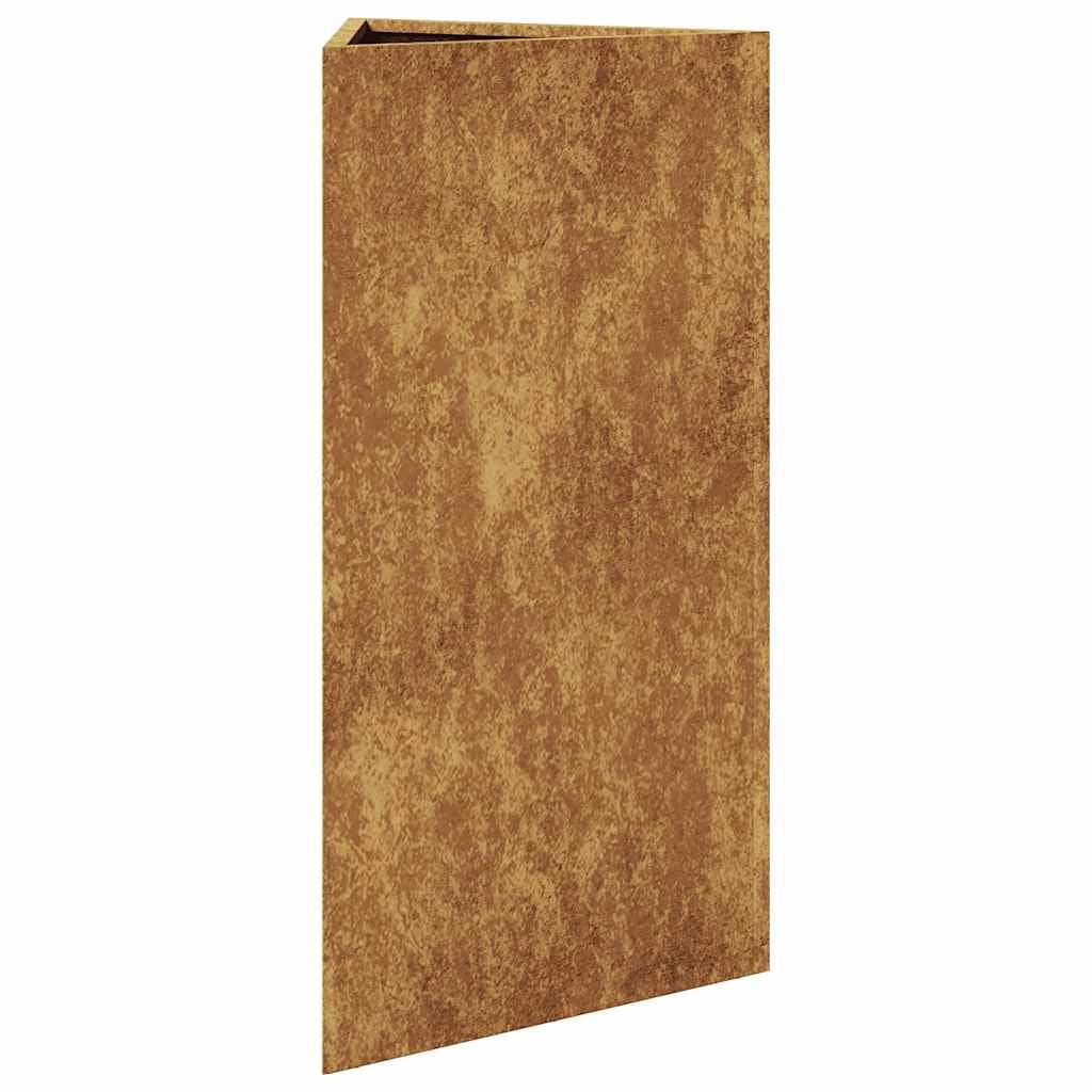 Fioriera rialzata per piante fiori giardino terrazze set da 2 triangolare 40 x 34,5 x 70 cm acciaio corten marrone 02_0039101
