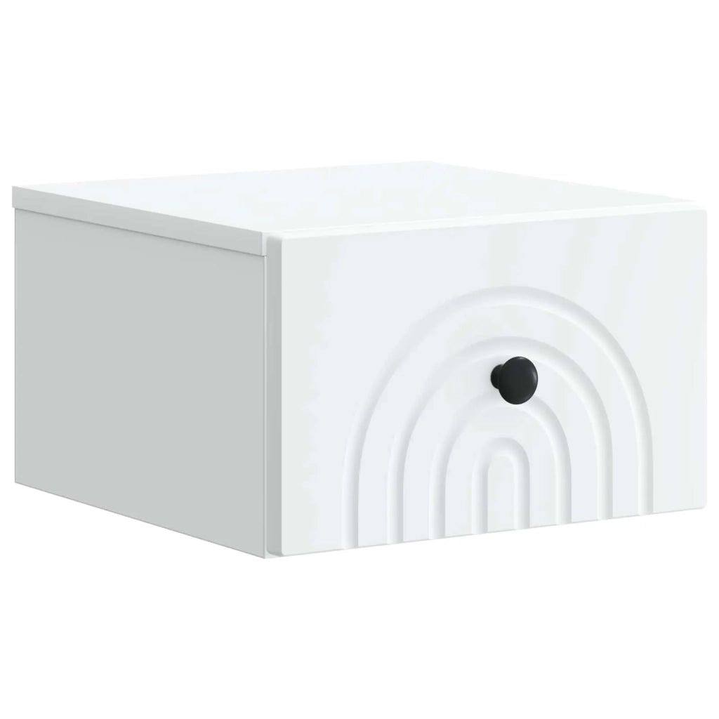 Mobiletto da notte a muro con cassetto Bianco 33 x 34,5 x 20 cm 898085