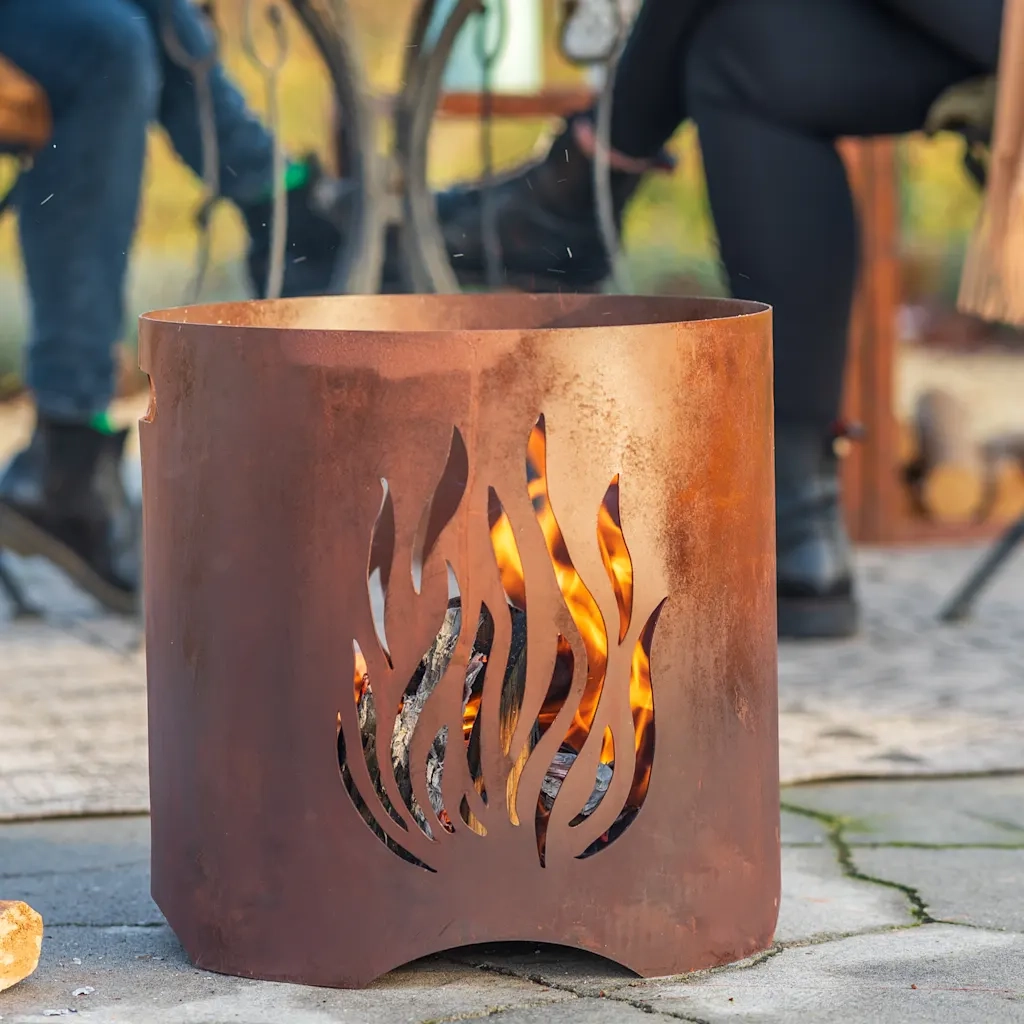 RedFire Braciere Artigianale da Giardino Kiruna Ruggine in Acciaio 441219