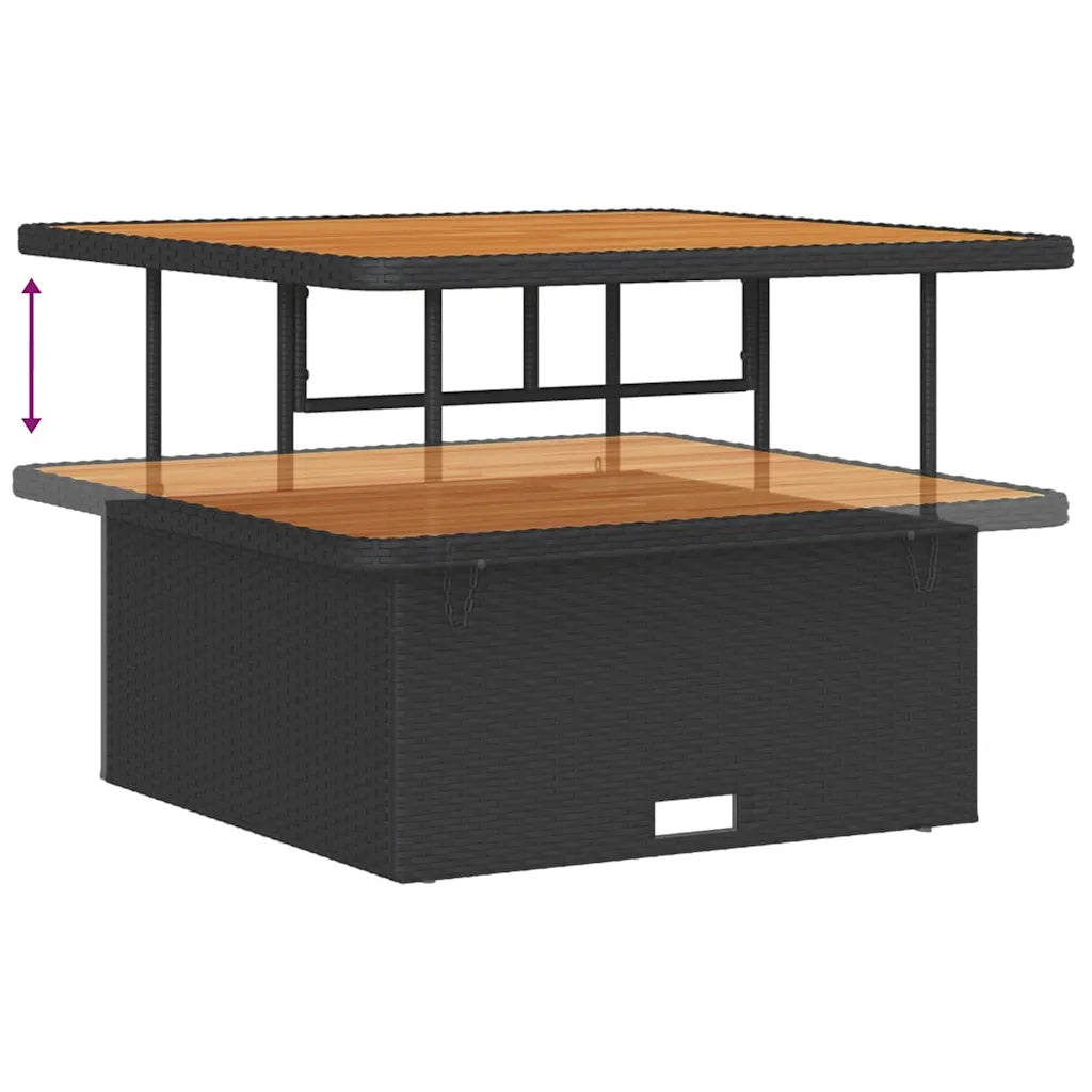 Set Divano da Giardino con cuscino 8 pcs Nero polyrattan 3362254
