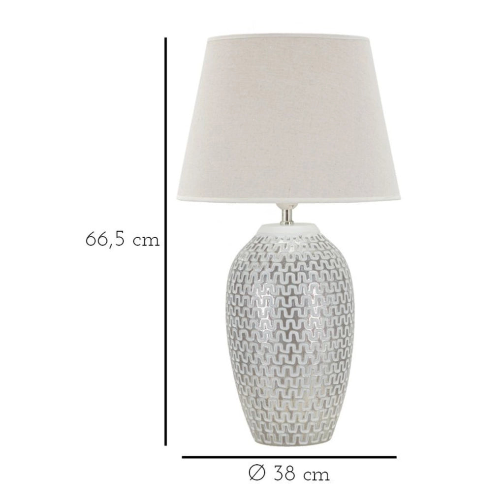 Lampada da Tavolo VKH160, Bianco, Poliresina, 35x35x65 cm