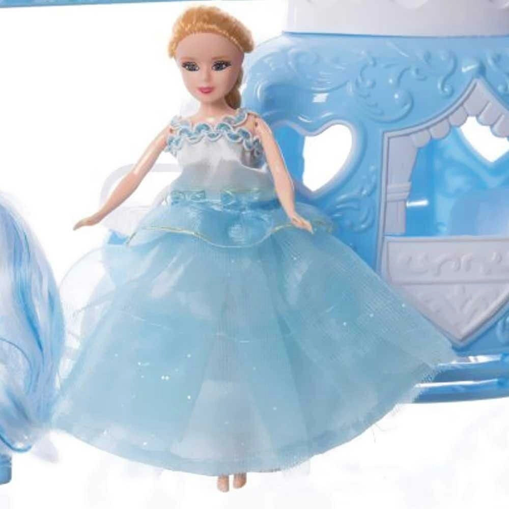 Bambola Principessa dei Ghiacchi Con Carrozza Cavallo e Accessori Gioco Bambini