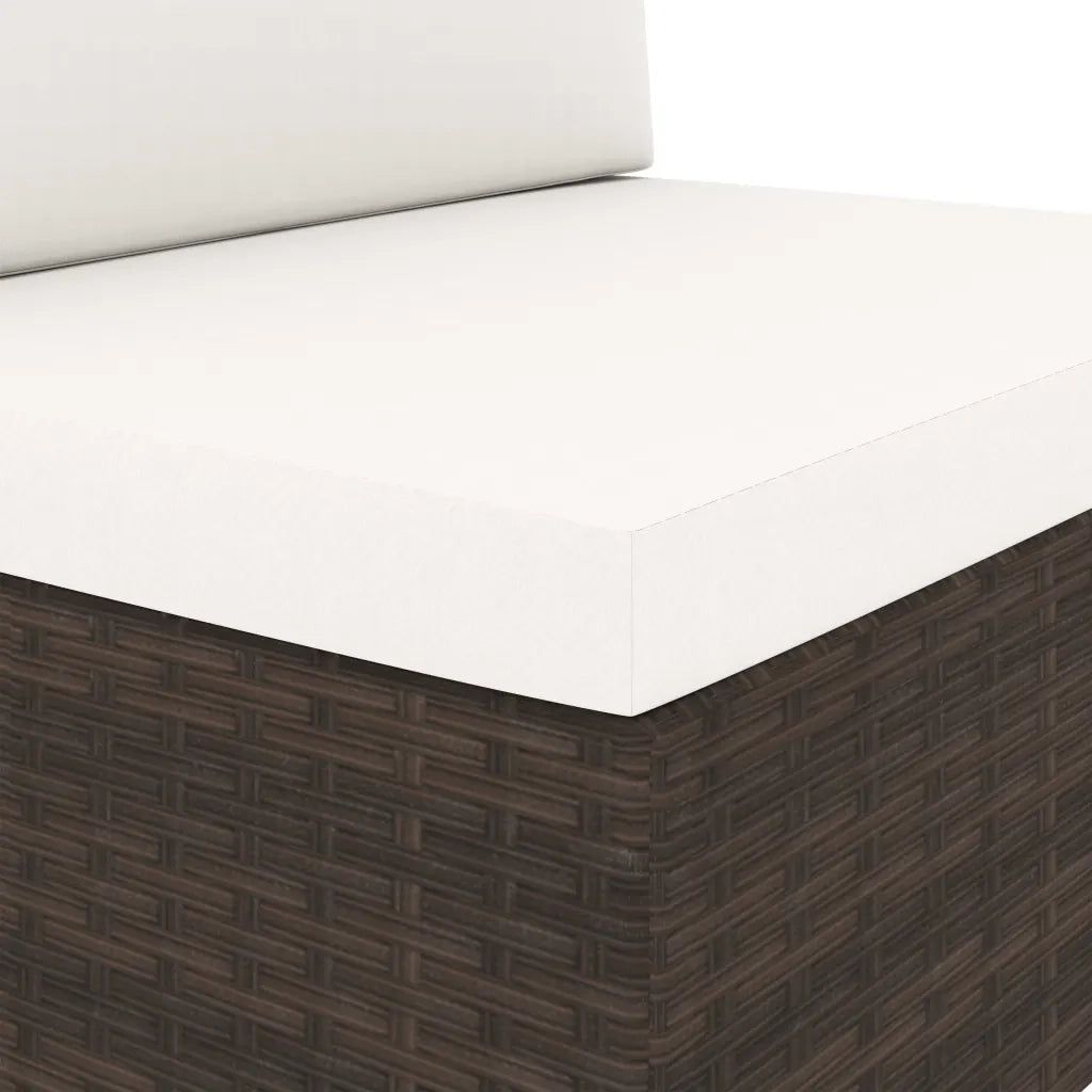 Divano Modulare a 2 Posti in Polyrattan Marrone cod mxl 65147