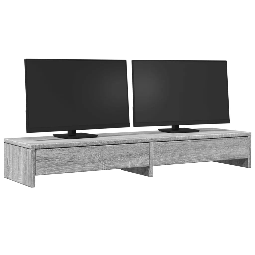 Supporto Monitor con Cassetti Grigio 100x27x15 cm in Truciolato 854675