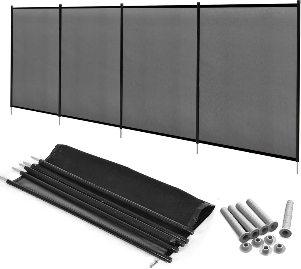 Recinzione di Protezione per Piscina, Barriera di Sicurezza Pieghevole in Alluminio e Acciaio Inox per Piscina Laghetto Giardino con Kit di Montaggio, 366 x 125cm