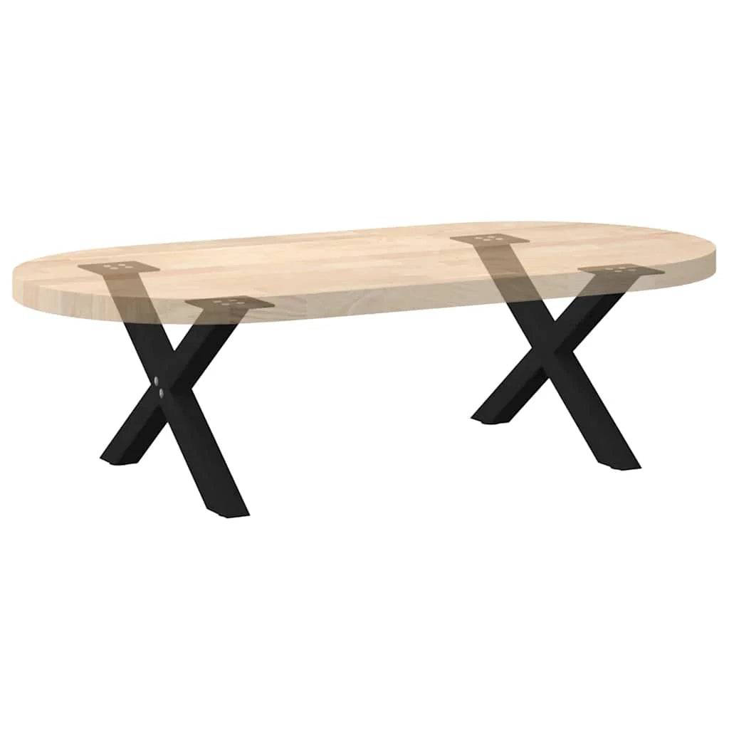 Set di 2 gambe regolabili per tavolino da caffè a forma di X 60 x 30 cm stile moderno acciaio nero 02_0057155