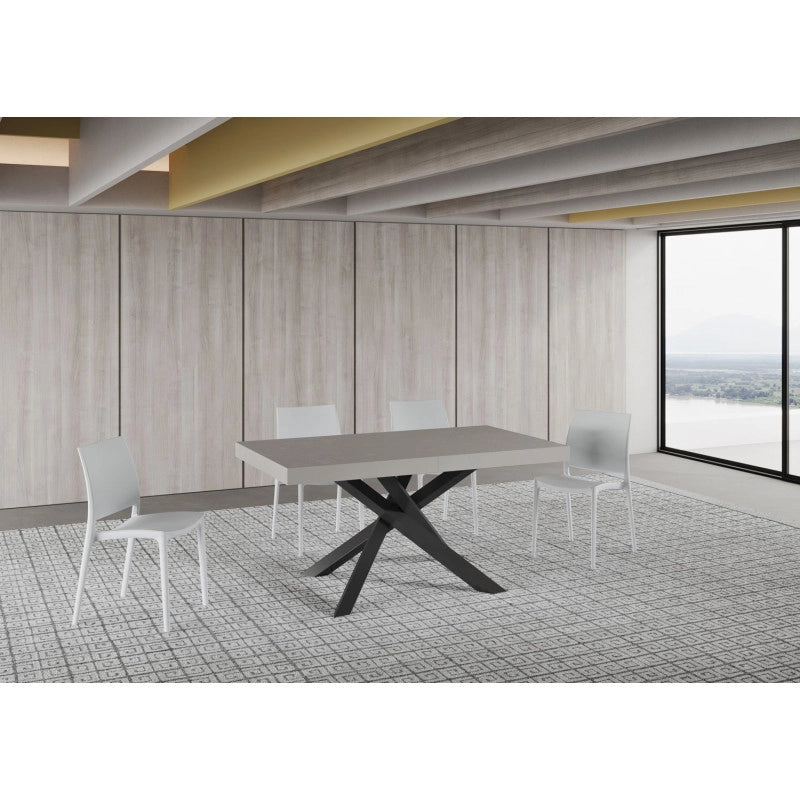 Tavolo allungabile 160/264x90 cm Volantis telaio Antracite - Cashmere