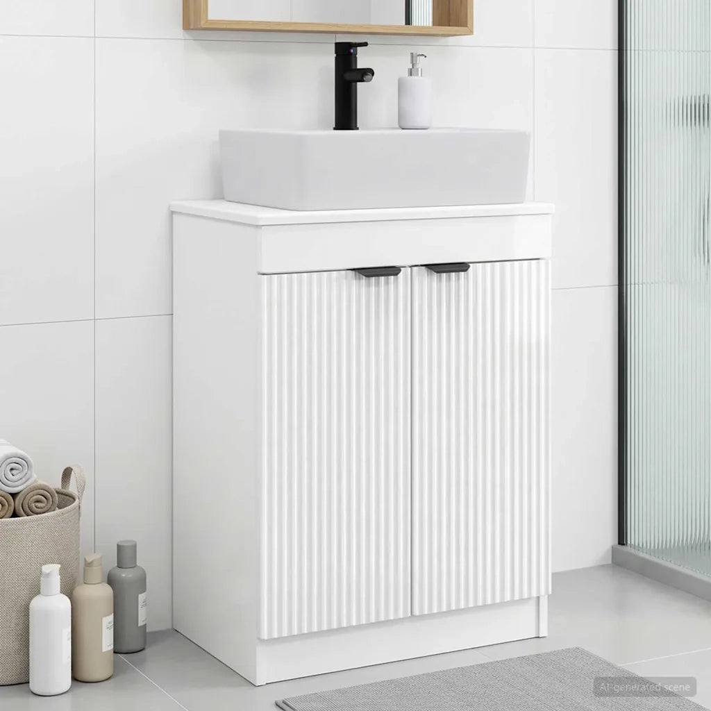 Mobile da bagno con lavabo Bianco Lucido 54 x 35 x 83 cm 890162