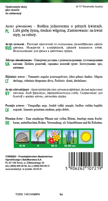 Astro peonia alto - Callistephus chiń. fl.pl miscela 1g