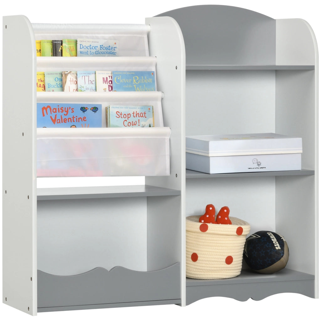 Scaffale Bambini con Ripiani Aperti ¨C zephmum ¨C 85x26x84 cm Grigio