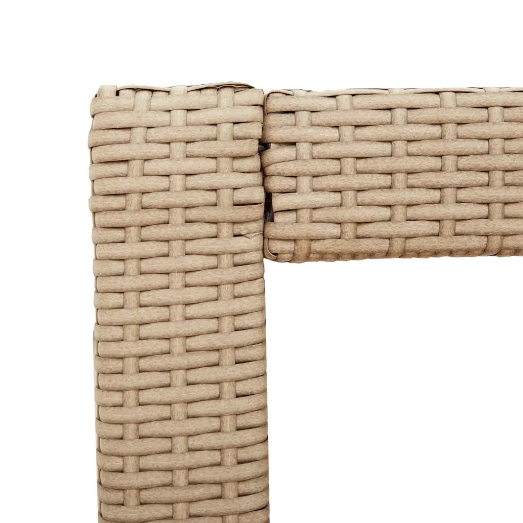 Tavolino da Giardino-Tavolo da Esterno-Tavolino da Patio Piano Legno Beige 60x40x75 cm Polyrattan