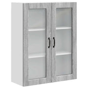 Pensile da cucina | Mobile in vetro da parete PORTO Grigio Sonoma 80 x 31 x 100 cm