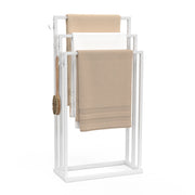 IDMarket - DALLAS Portasciugamani a pavimento a 3 livelli in metallo bianco, design industriale