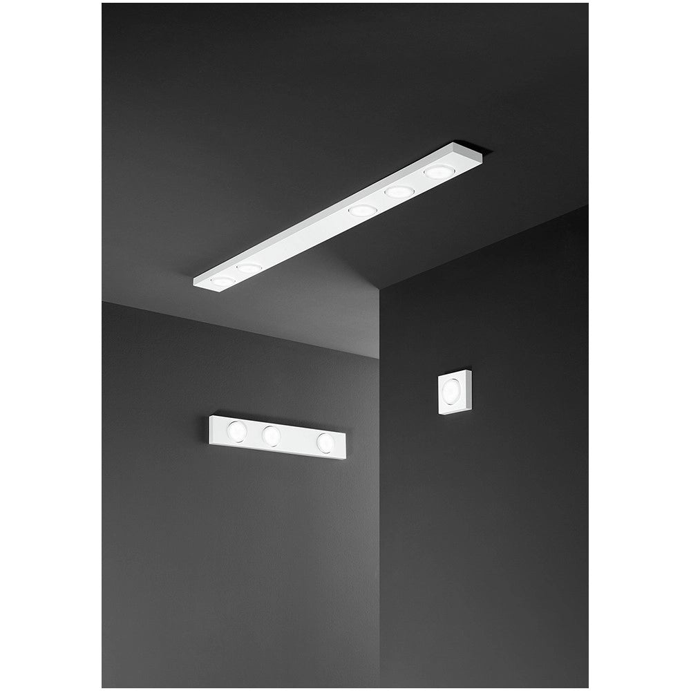Bottone - Plafoniera Led da soffitto 5xGX53 max 15W, Rettangolare 120x10 cm, Metallo Verniciato, IP20 - Perenz - Bianca