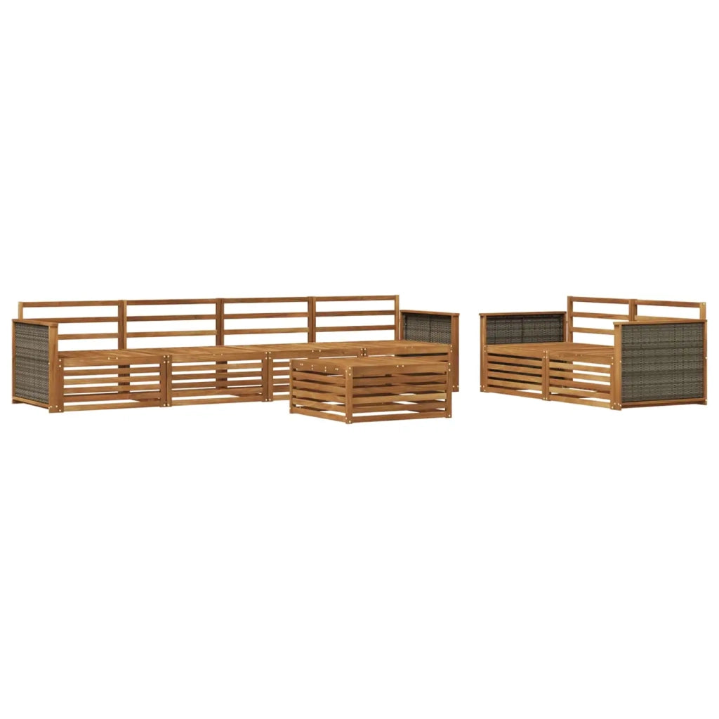 Set di divani da esterno 7 pz Naturale Legno di Acacia Massello 3383047
