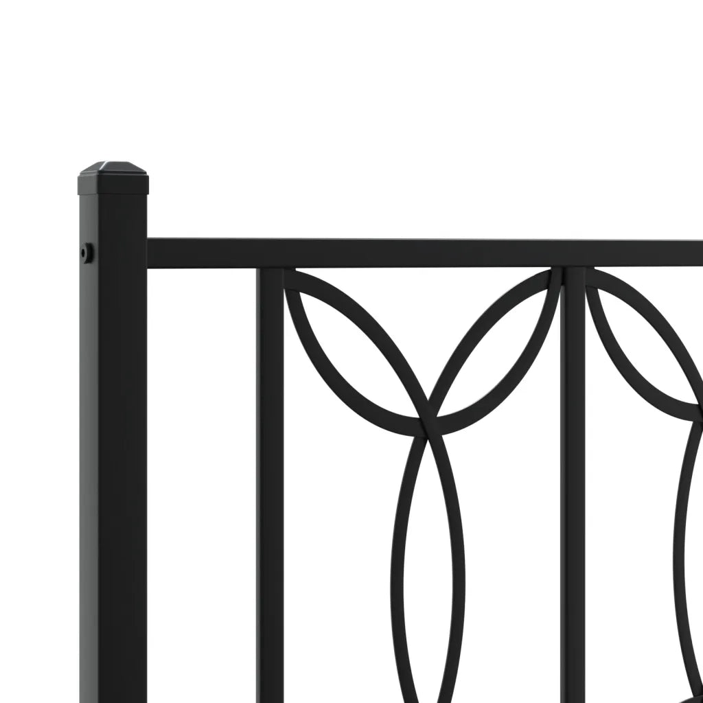 Giroletto con Testiera-Struttura Letto con testiera in Metallo Nero 75x190 cm 668355
