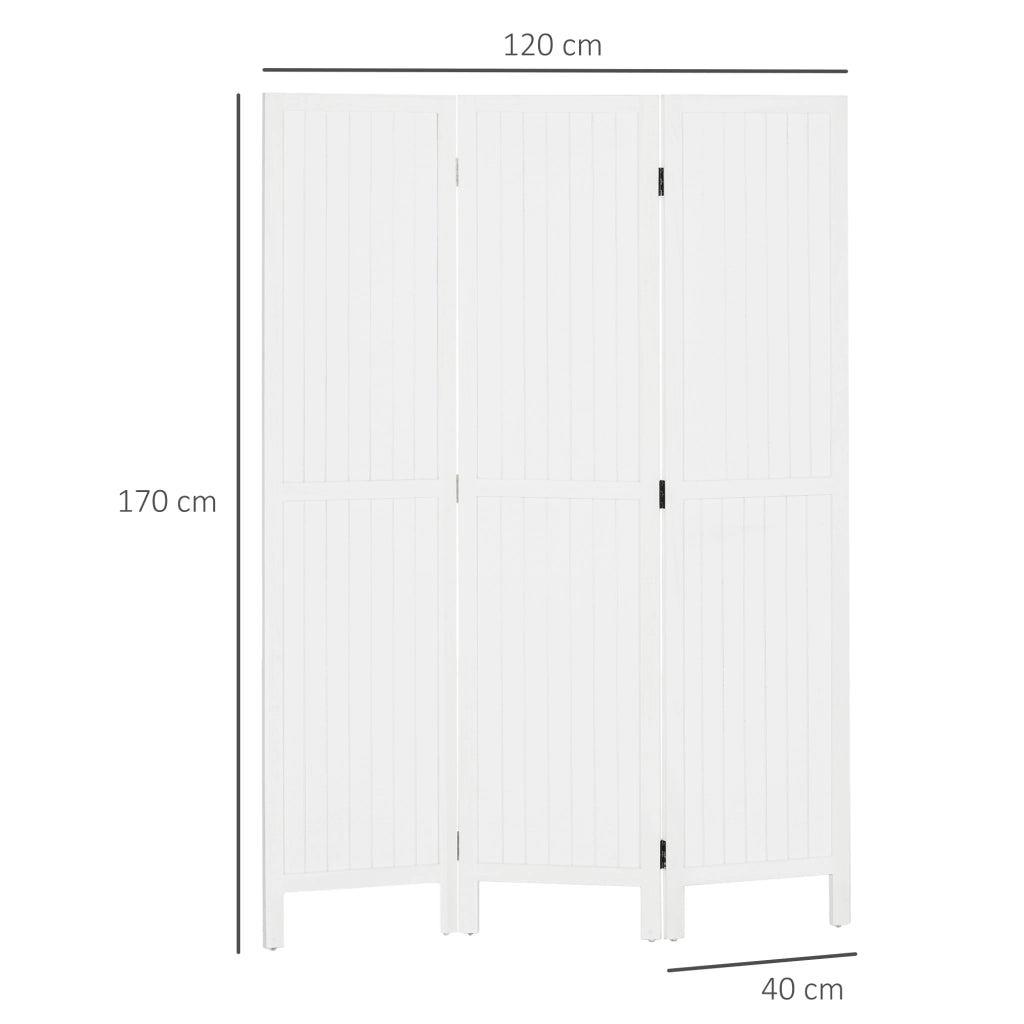 Paravento in legno a 3 ante pieghevole ¨C zephmum ¨C bianco 120x170 cm