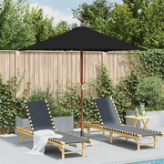 Ombrellone da Giardino-Ombrello da Balcone con Palo in Legno 150x200 cm Nero