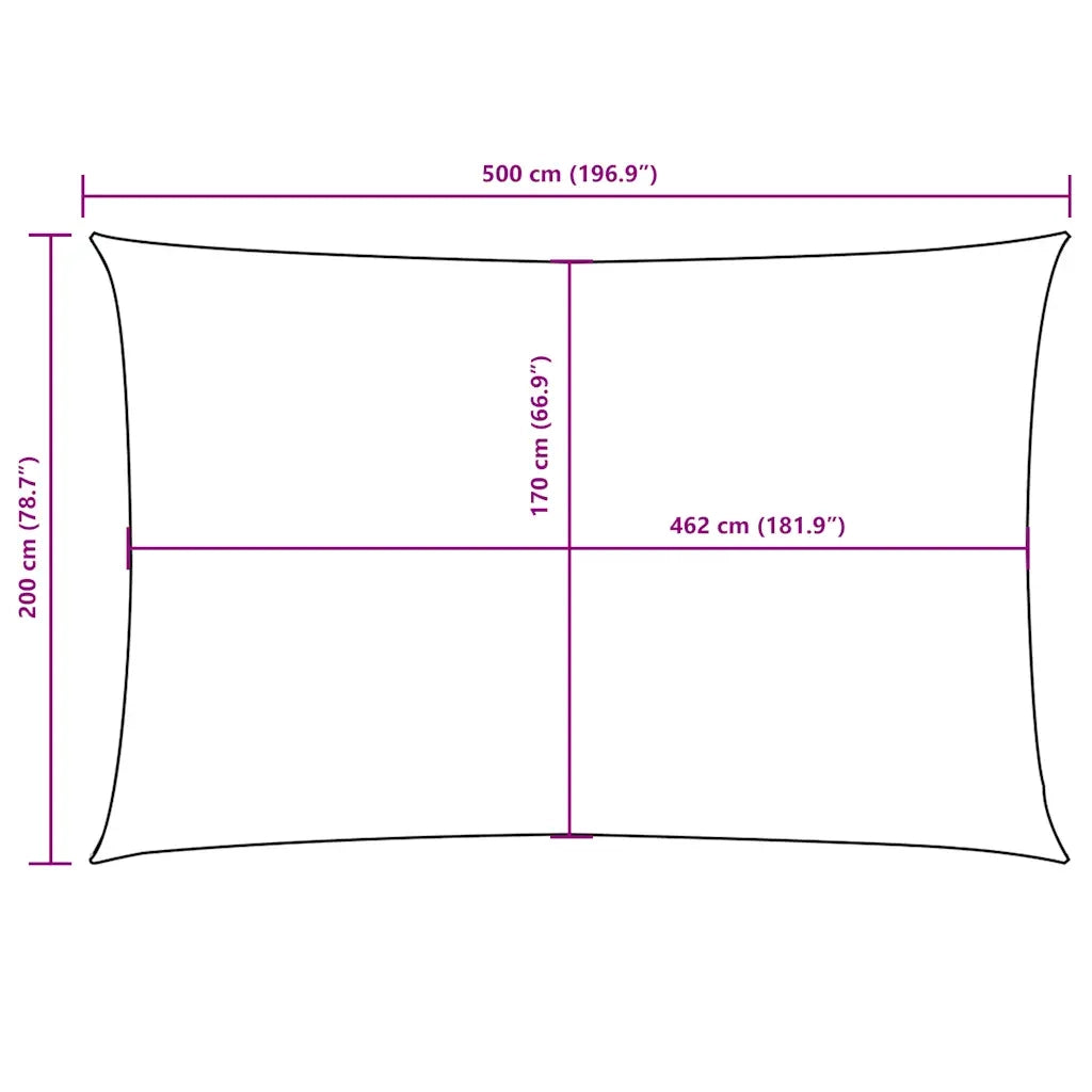 Parasole a Vela Oxford Rettangolare 2x5 m Gialla